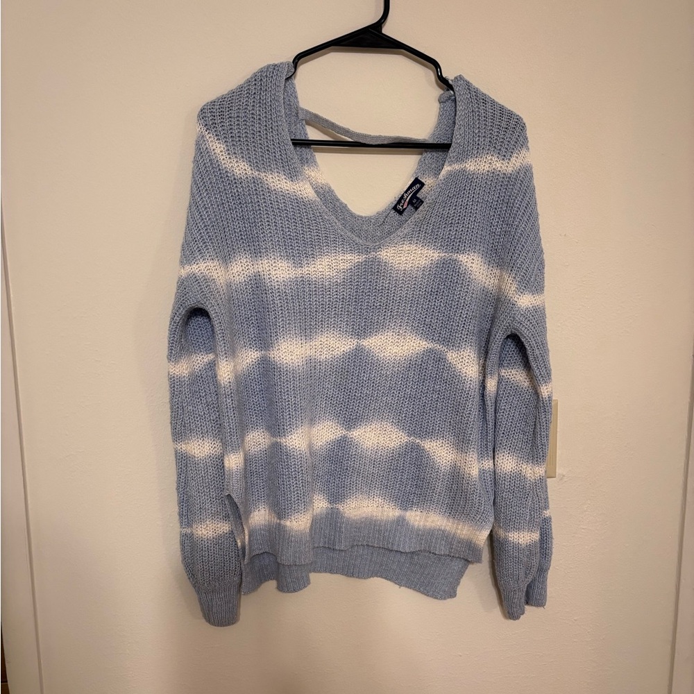 Blue and White Women's Sweater